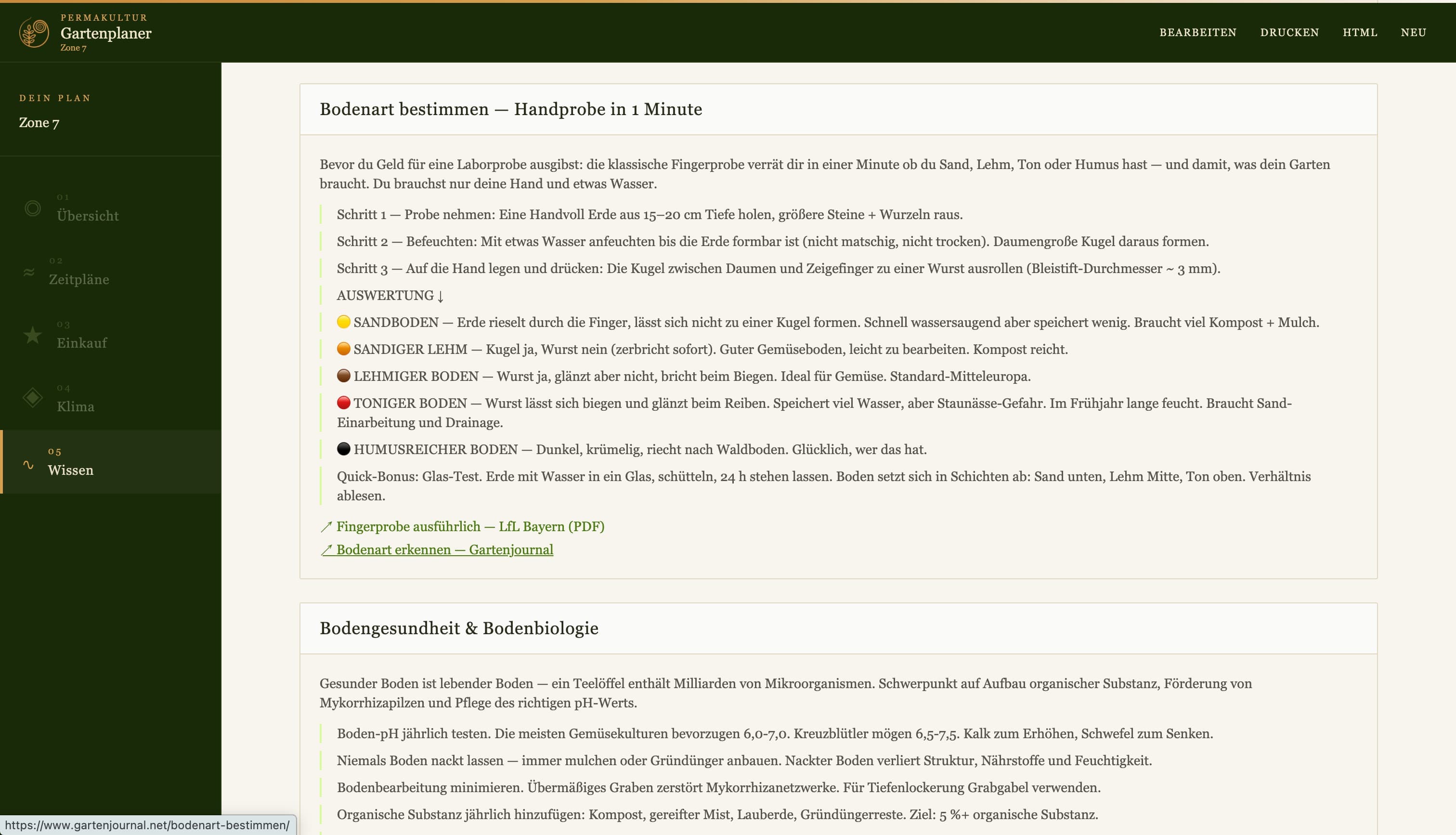 Gartenplan — Wissensbasis Teil 2